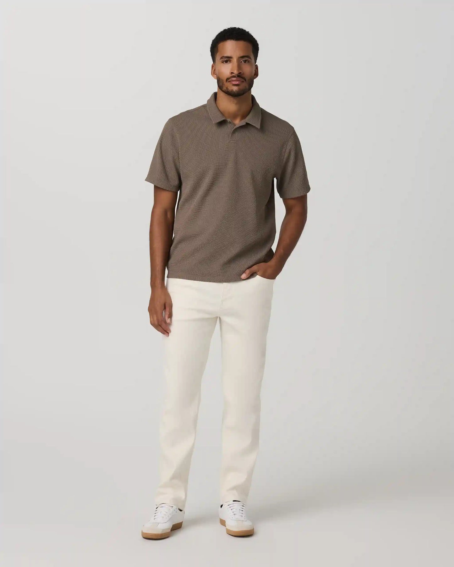 Short Sleeve Lightweight Tech Waffle Polo - Relaxed Fit