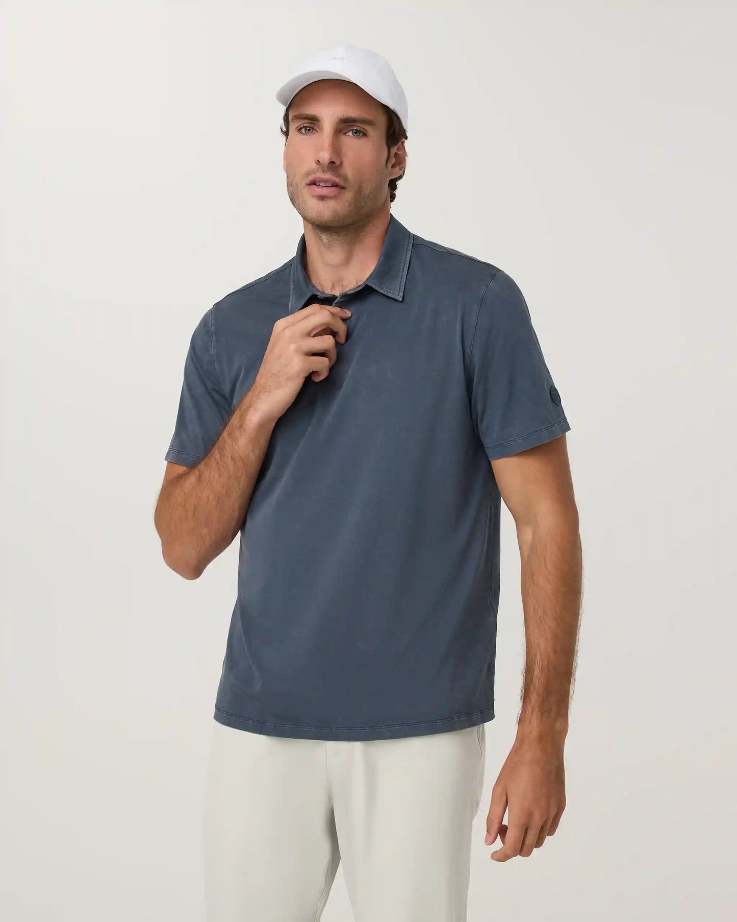 Short Sleeve Feather Polo
