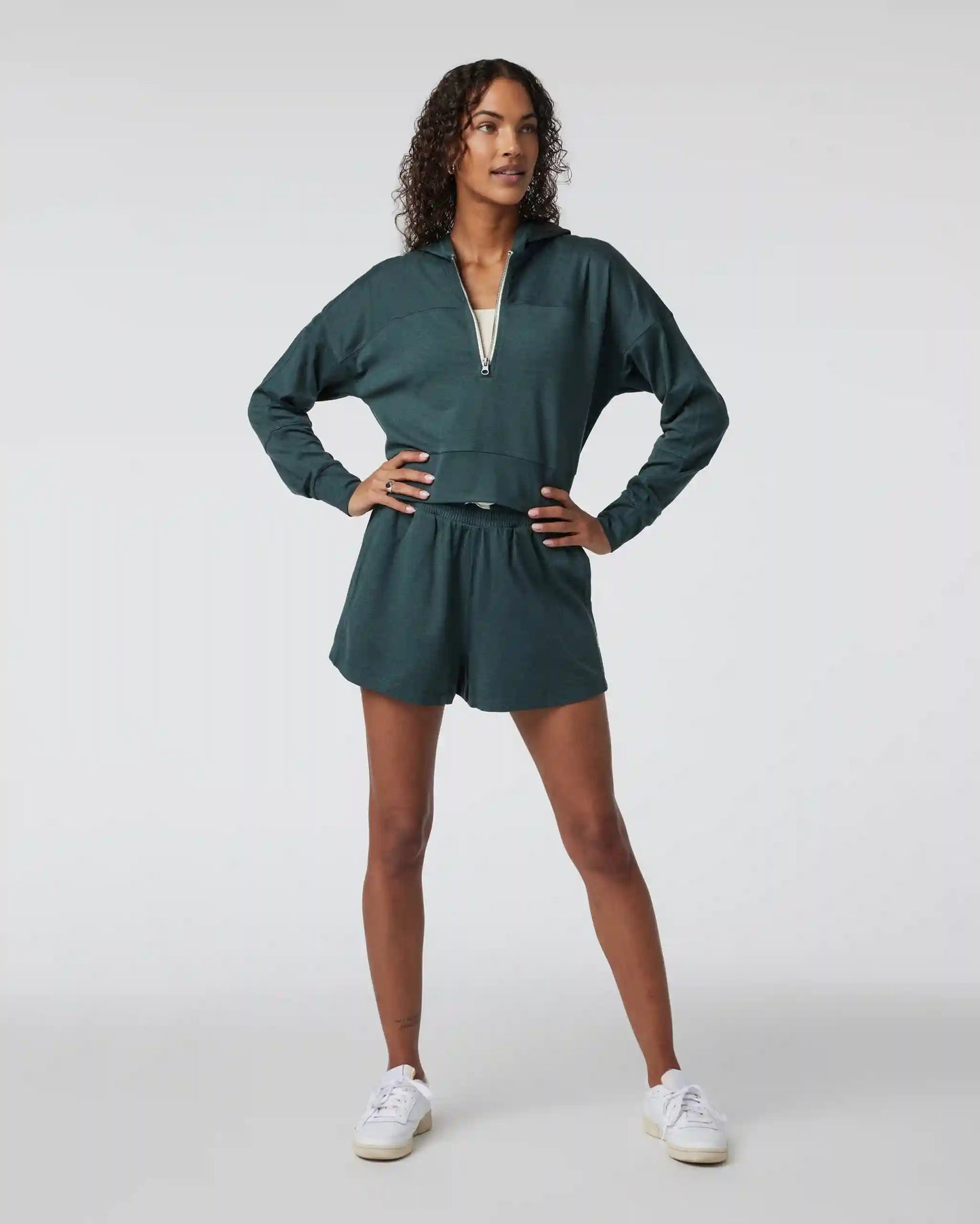 Halo Half Zip Cropped Hoodie