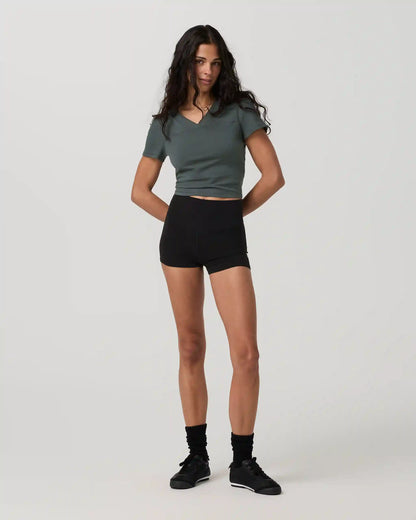 Short Sleeve Tuvalu Double V Neck