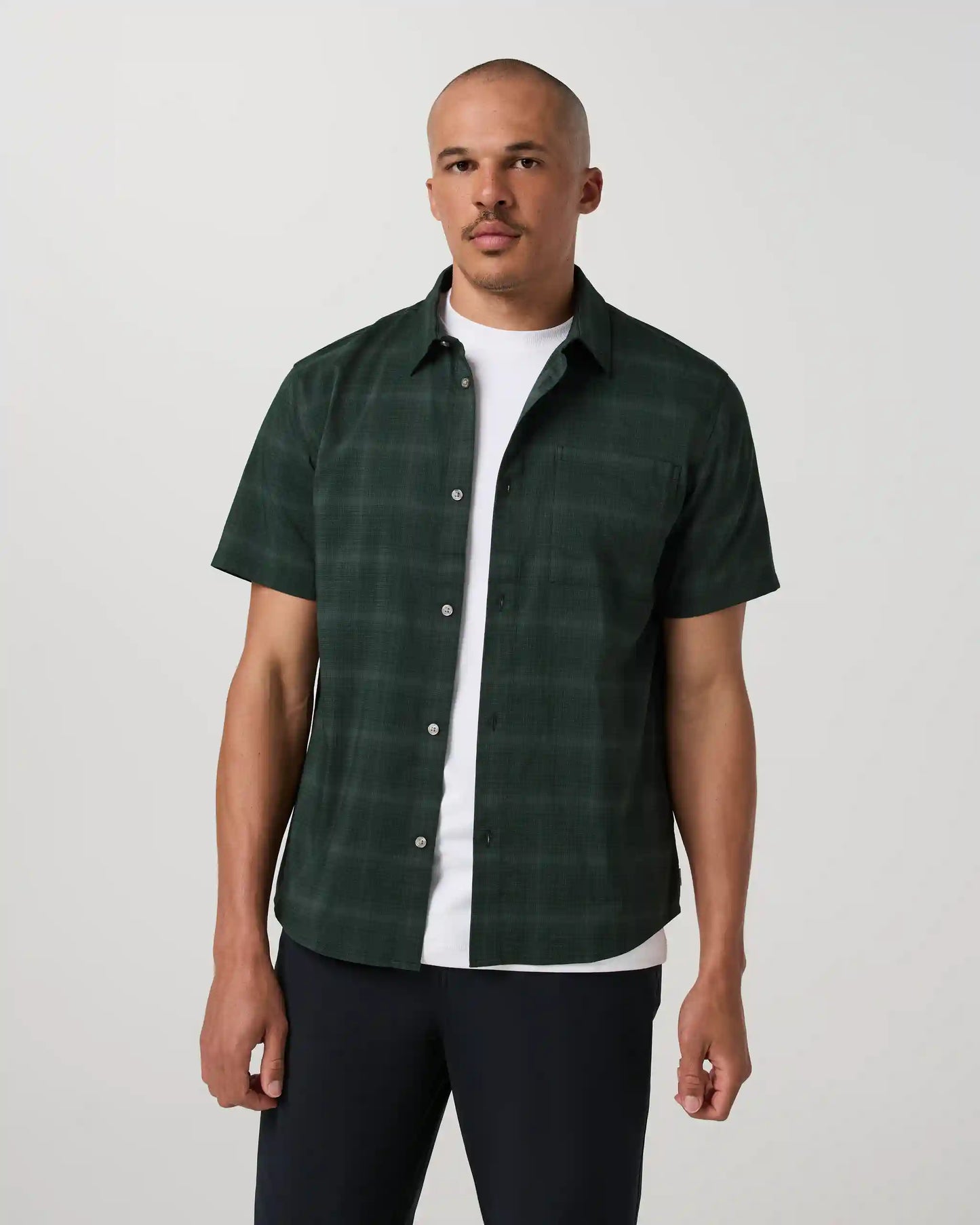 Short Sleeve Plaid Button Down Shirt