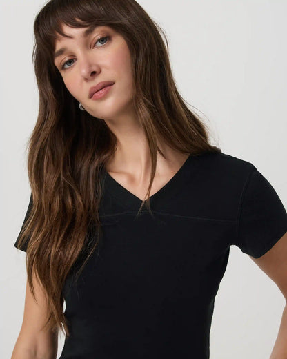 Short Sleeve Tuvalu Double V Neck
