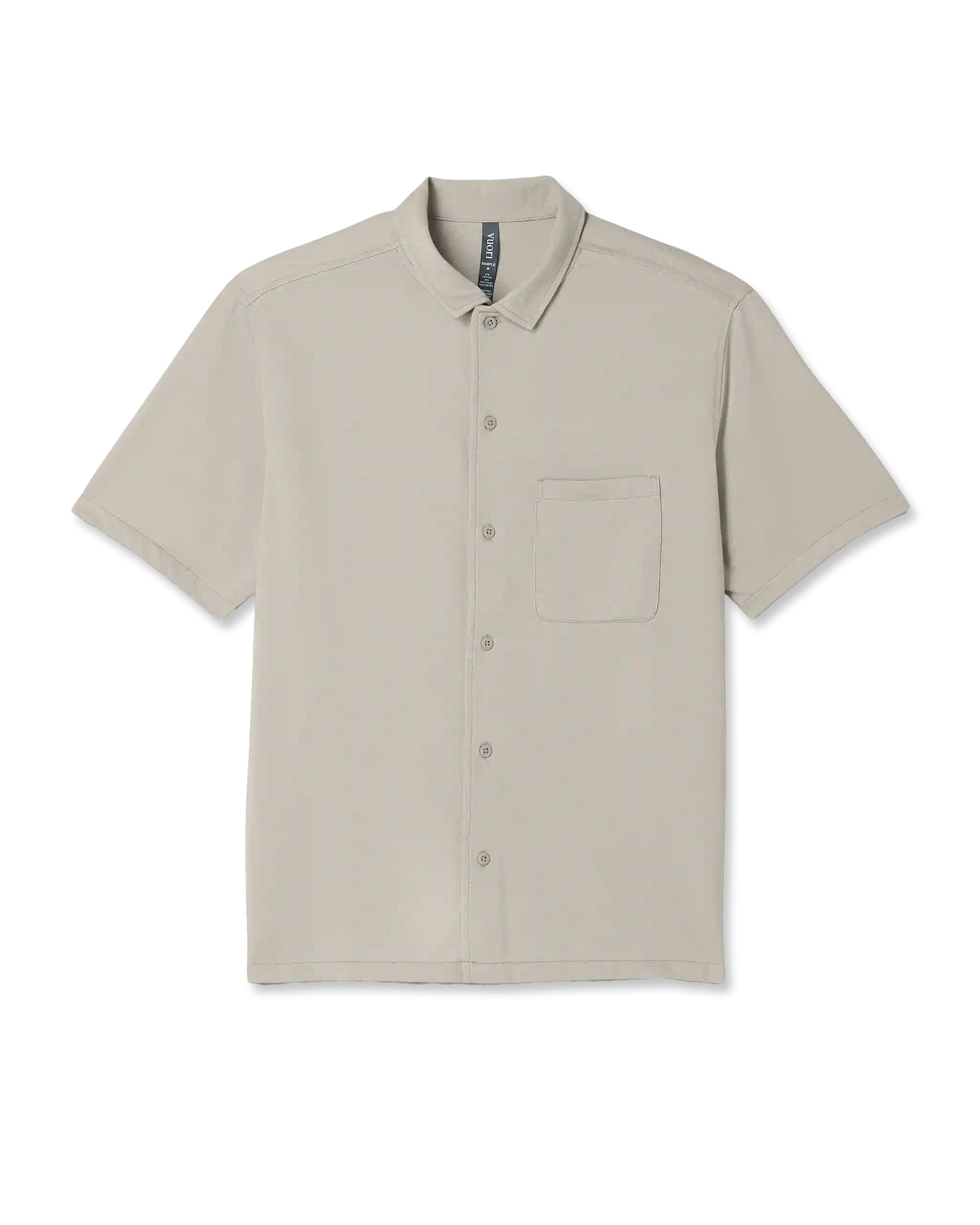 Short Sleeve Knit Oxford Camp Collar Button Down