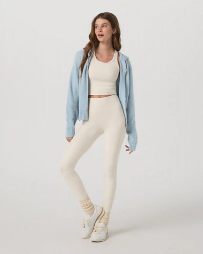 Émilie Full Zip Cashmere Rib Hoodie