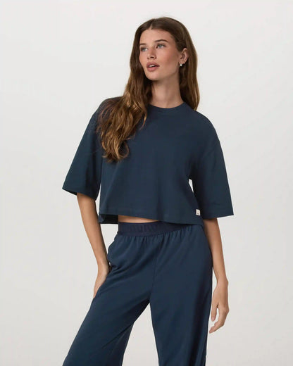 Short Sleeve Heavyweight Crop Cotton Tee