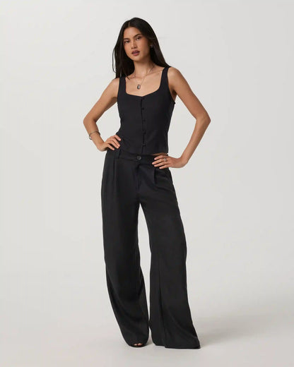 Trestles Twill Button Front Top