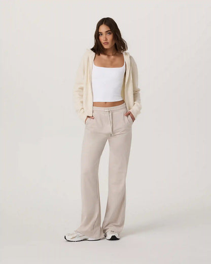 Émilie Full Zip Cashmere Rib Hoodie