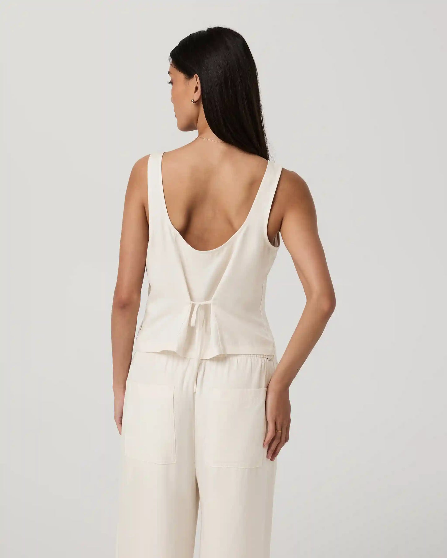 Trestles Twill Button Front Top