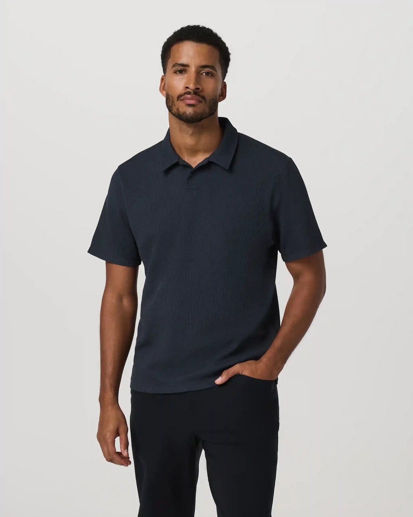 Short Sleeve Lightweight Tech Waffle Polo - Relaxed Fit
