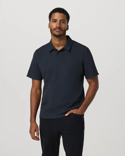 Short Sleeve Lightweight Tech Waffle Polo - Relaxed Fit