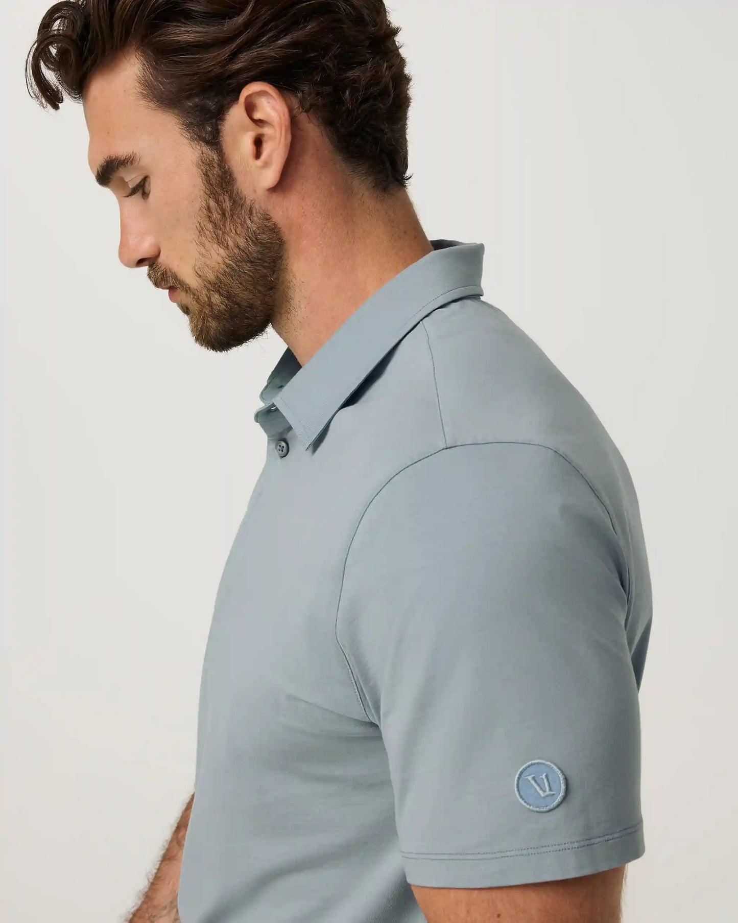 Short Sleeve Feather Polo
