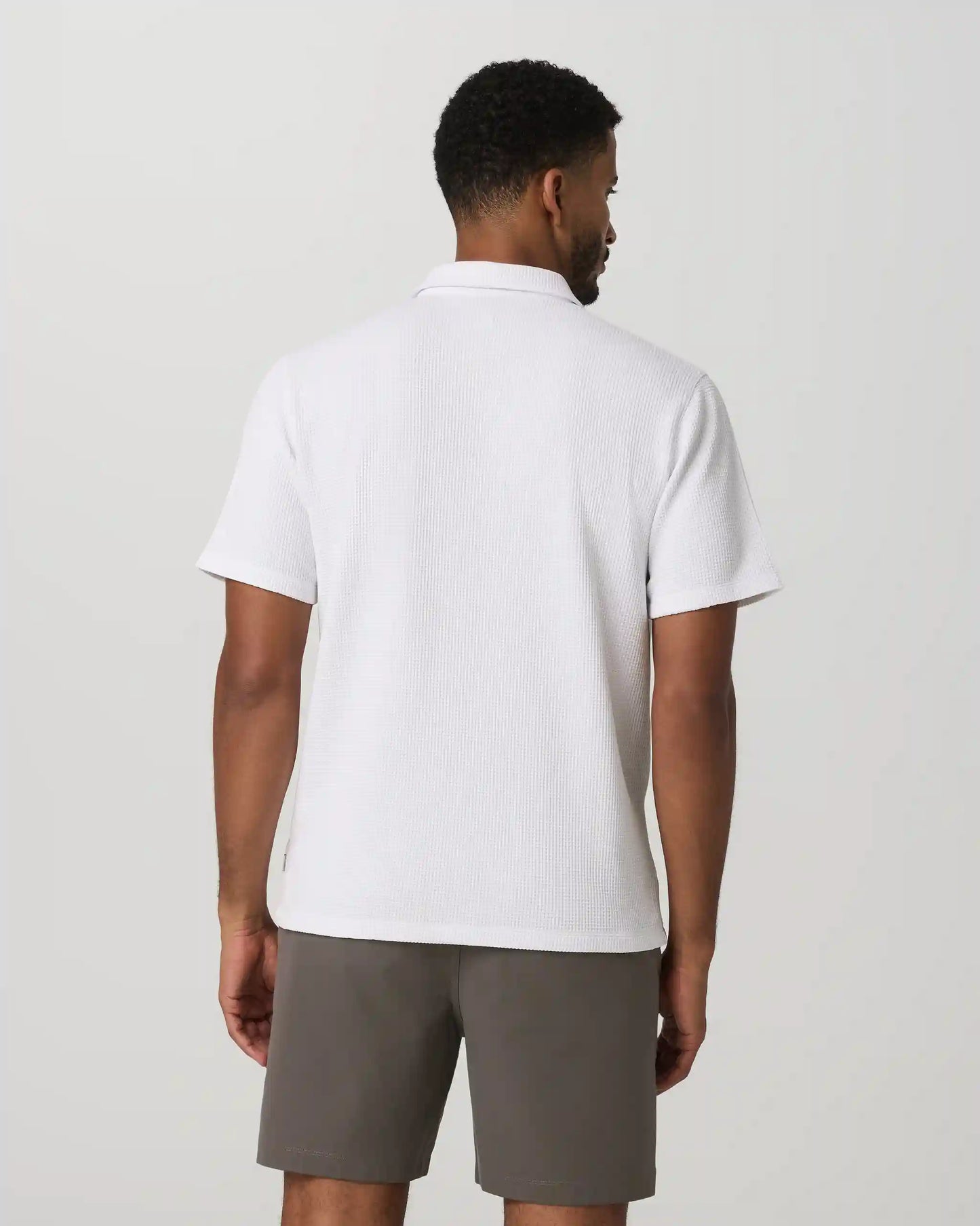 Short Sleeve Lightweight Tech Waffle Polo - Relaxed Fit