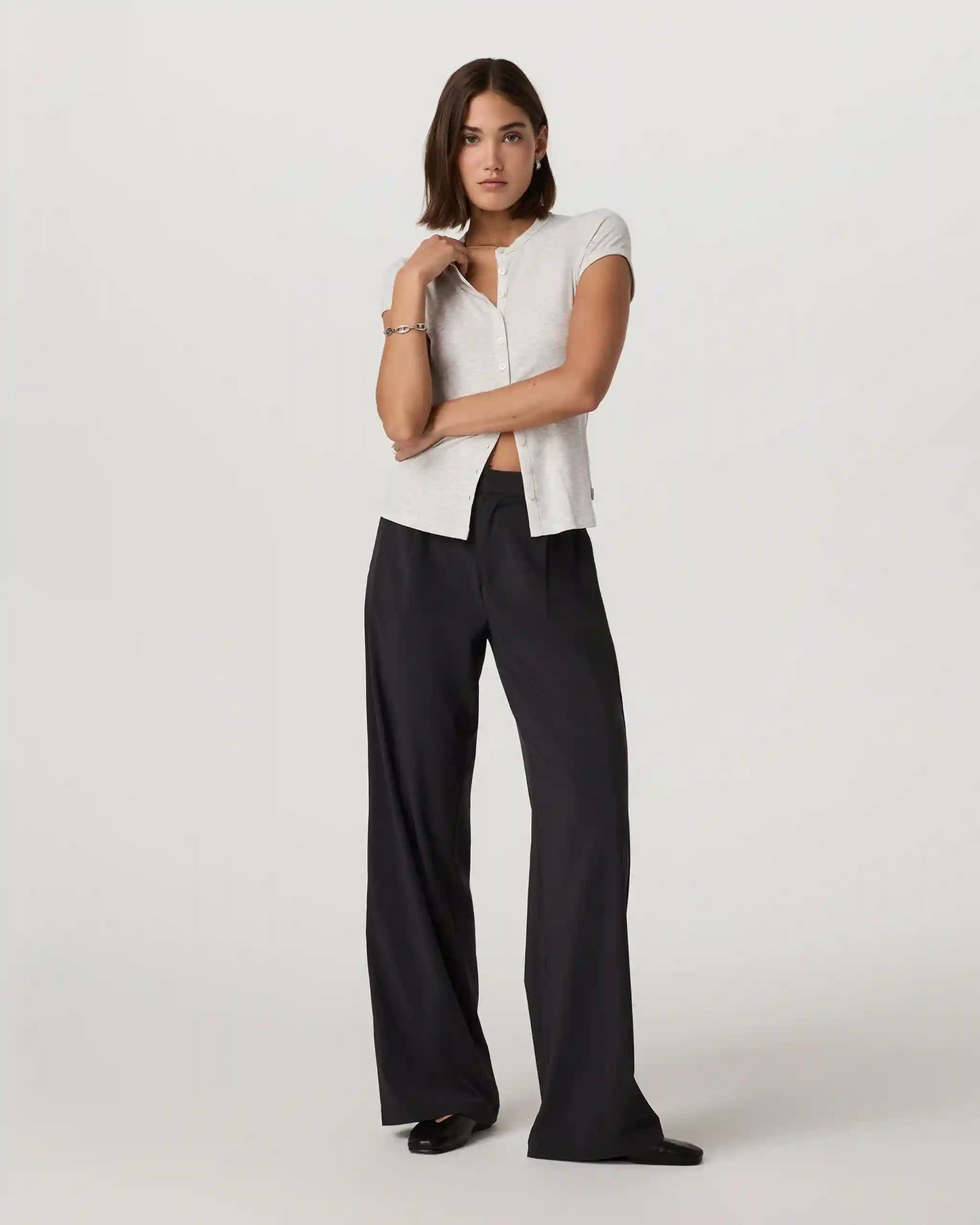 Short Sleeve Pose Button Up