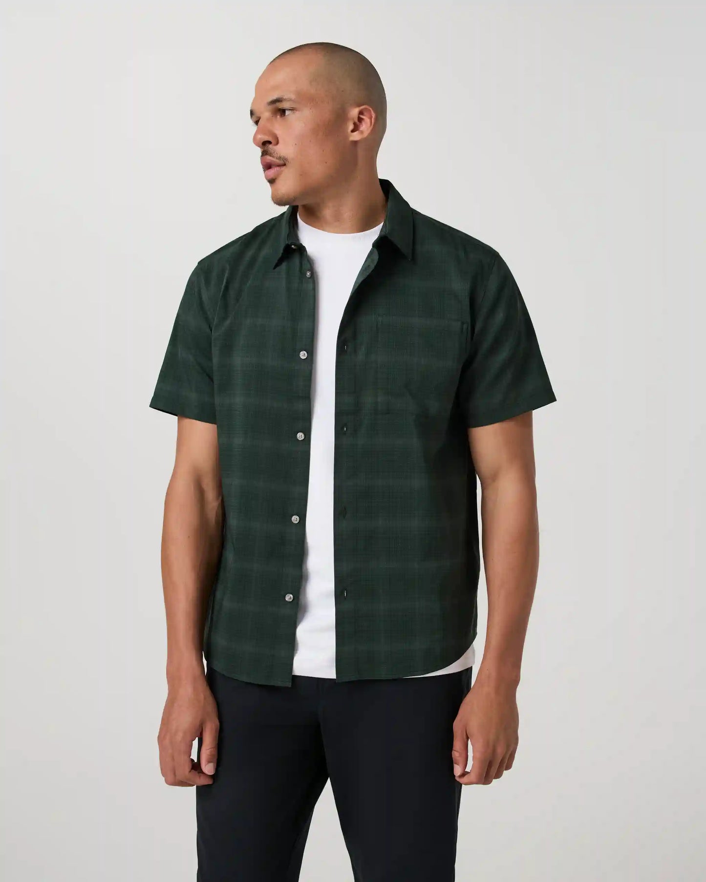 Short Sleeve Plaid Button Down Shirt