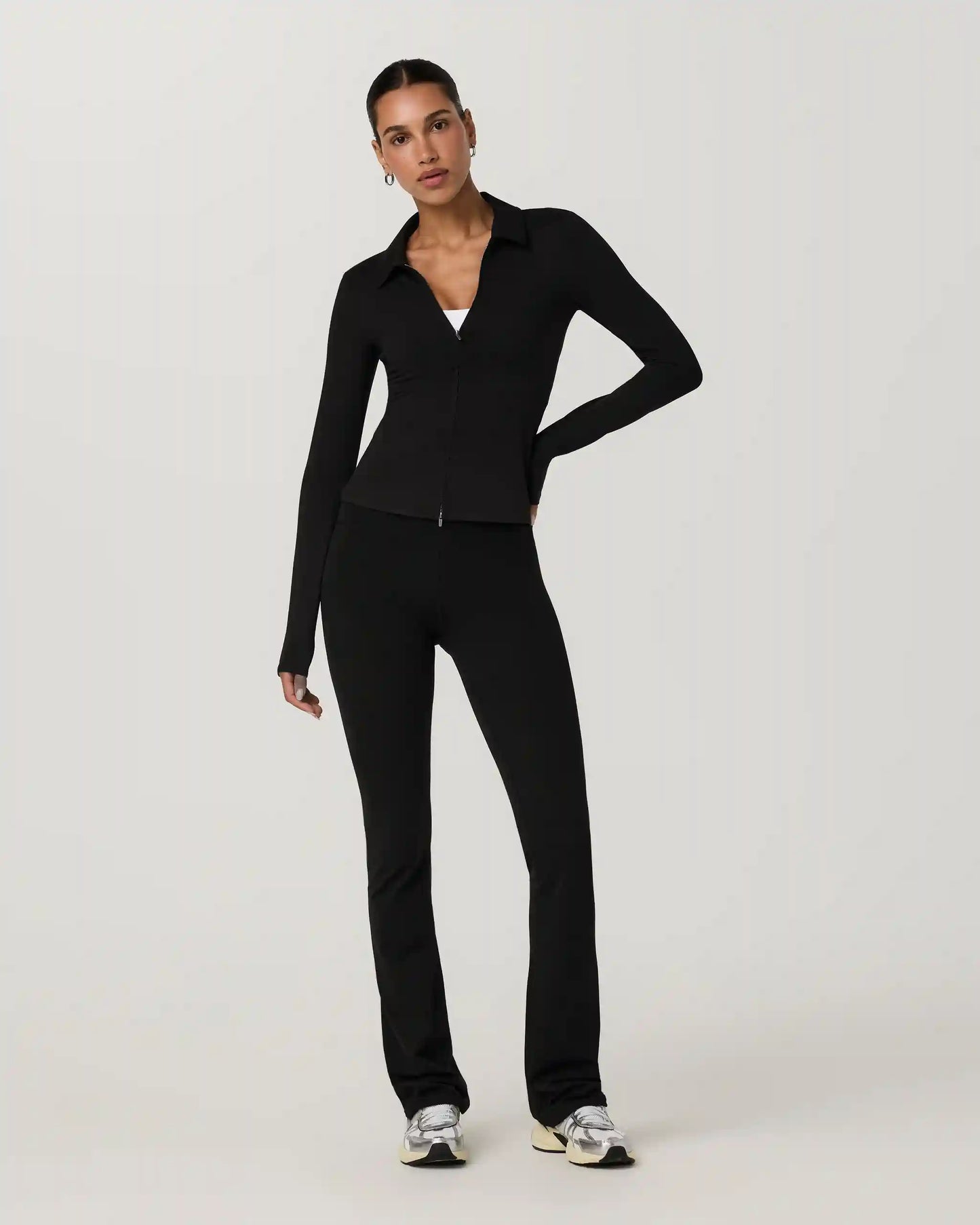 Long Sleeve Halo Double Zip Top