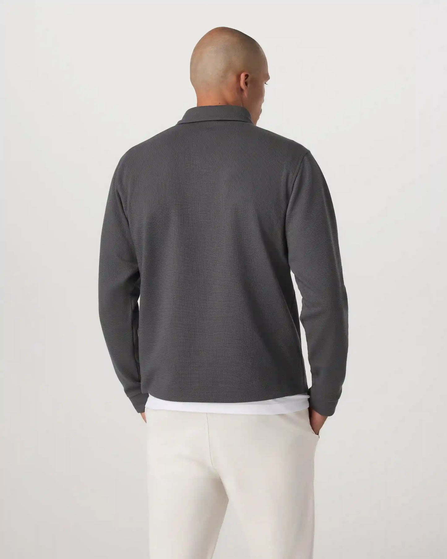 Long Sleeve Waffle Polo