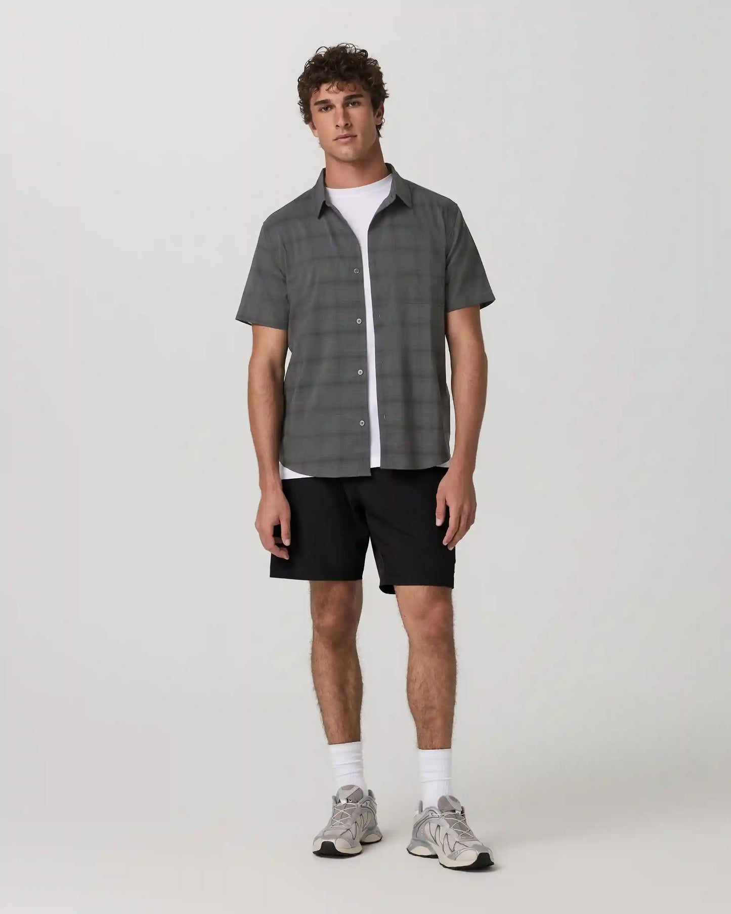 Short Sleeve Plaid Button Down Shirt