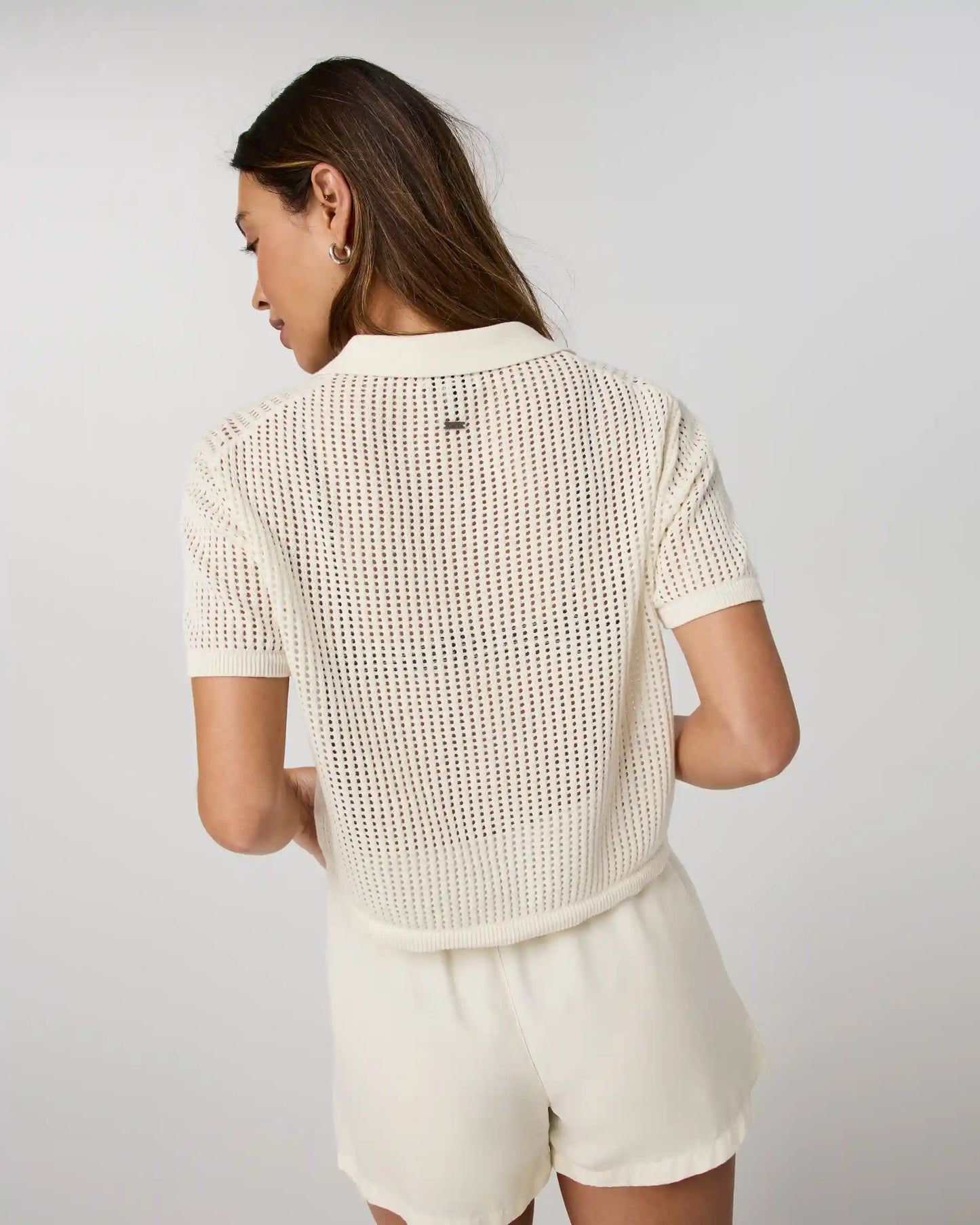 Short Sleeve Knitted Mesh Polo