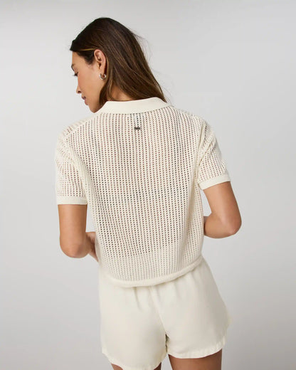 Short Sleeve Knitted Mesh Polo
