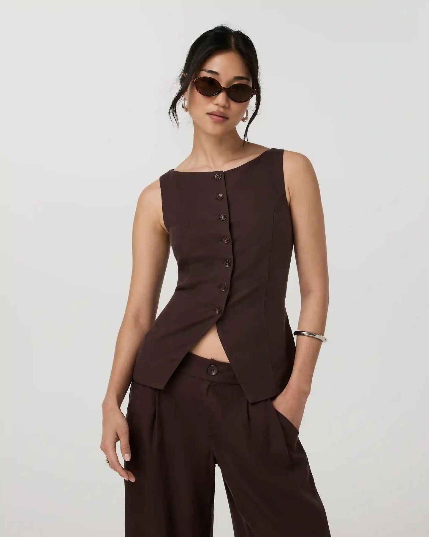 Trestles Twill Button Down Tank