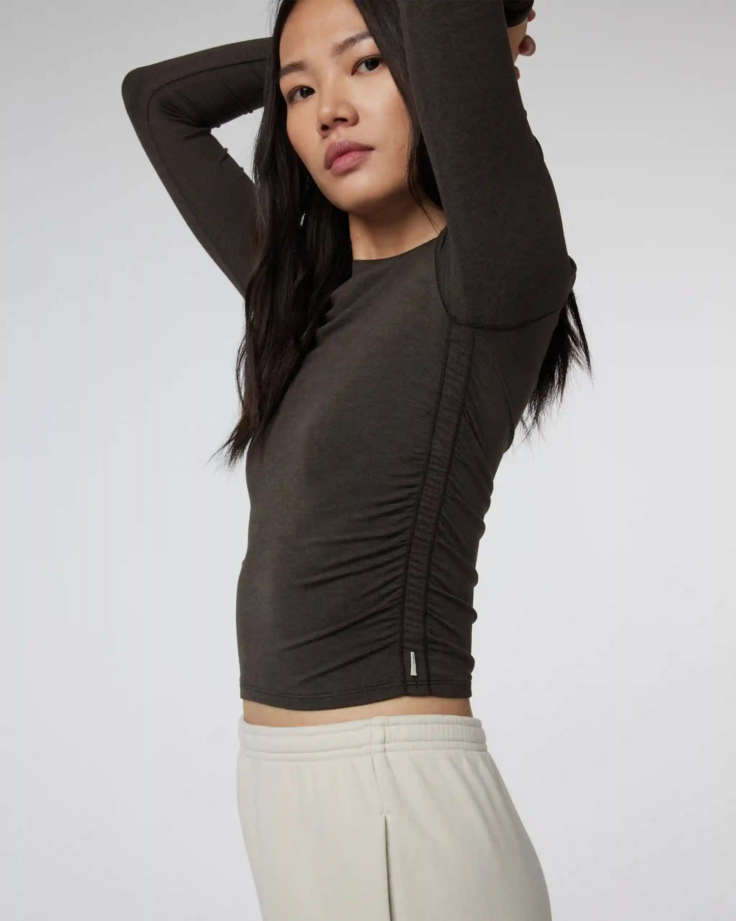 Long Sleeve Halo Ruched Tee