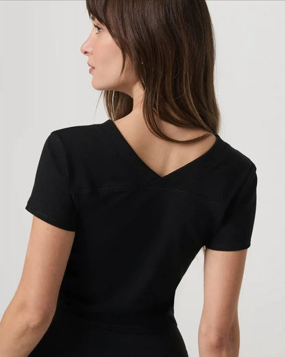 Short Sleeve Tuvalu Double V Neck