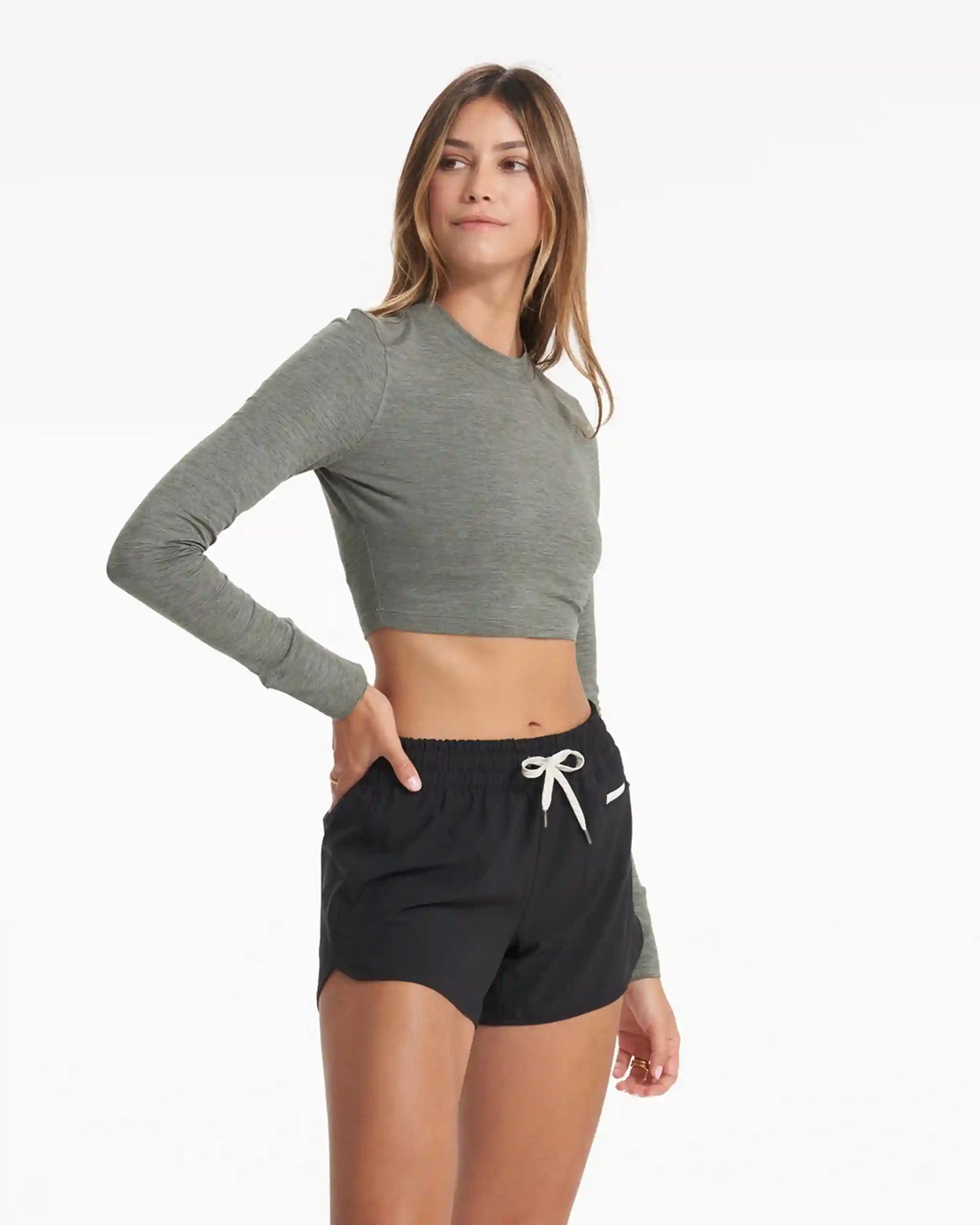 Long-Sleeve Lux Crop Tee