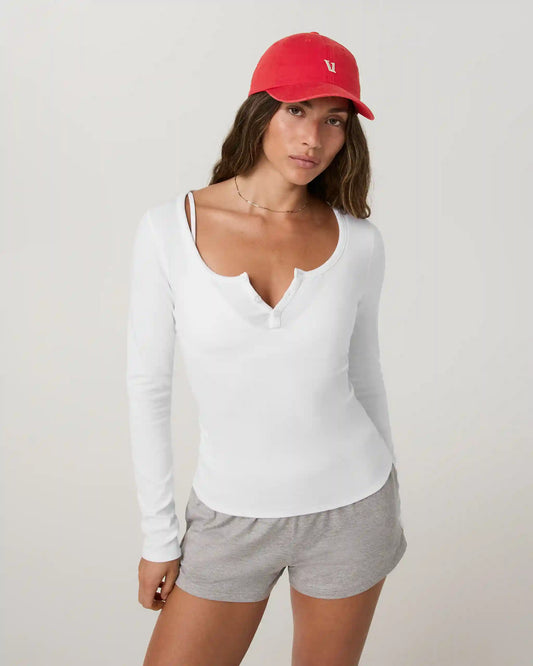 Long Sleeve Everyday Cotton Stretch Henley