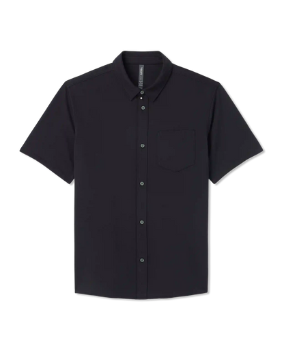 Short Sleeve Knit Oxford Button Down