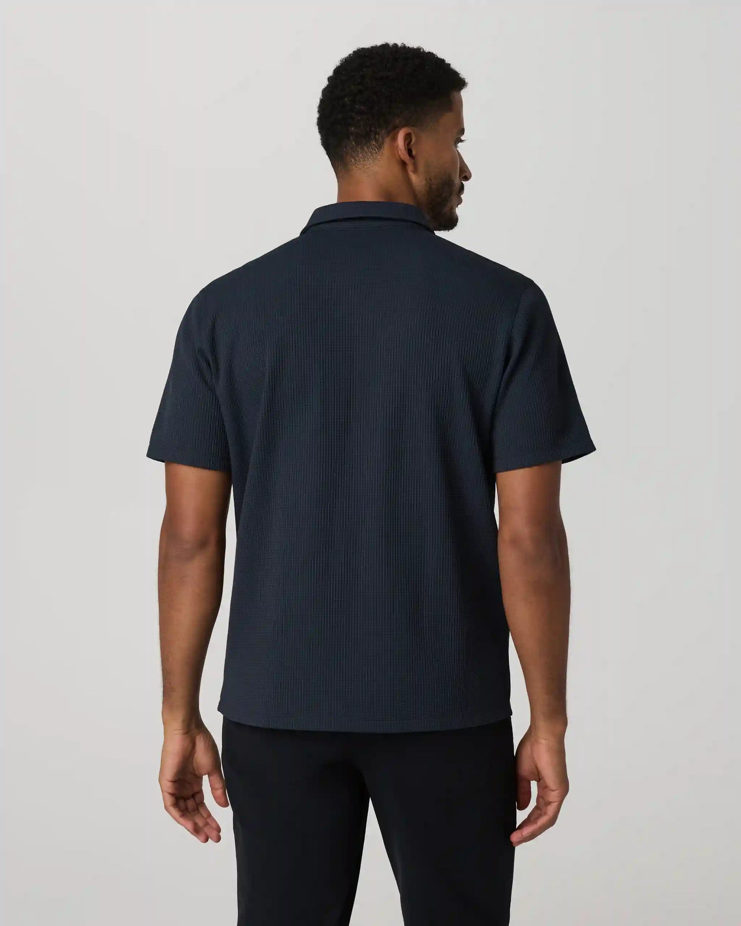 Short Sleeve Lightweight Tech Waffle Polo - Relaxed Fit