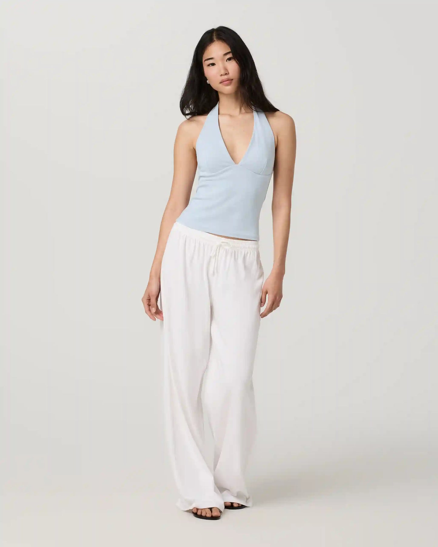 Everyday Cotton Stretch Plunge Halter