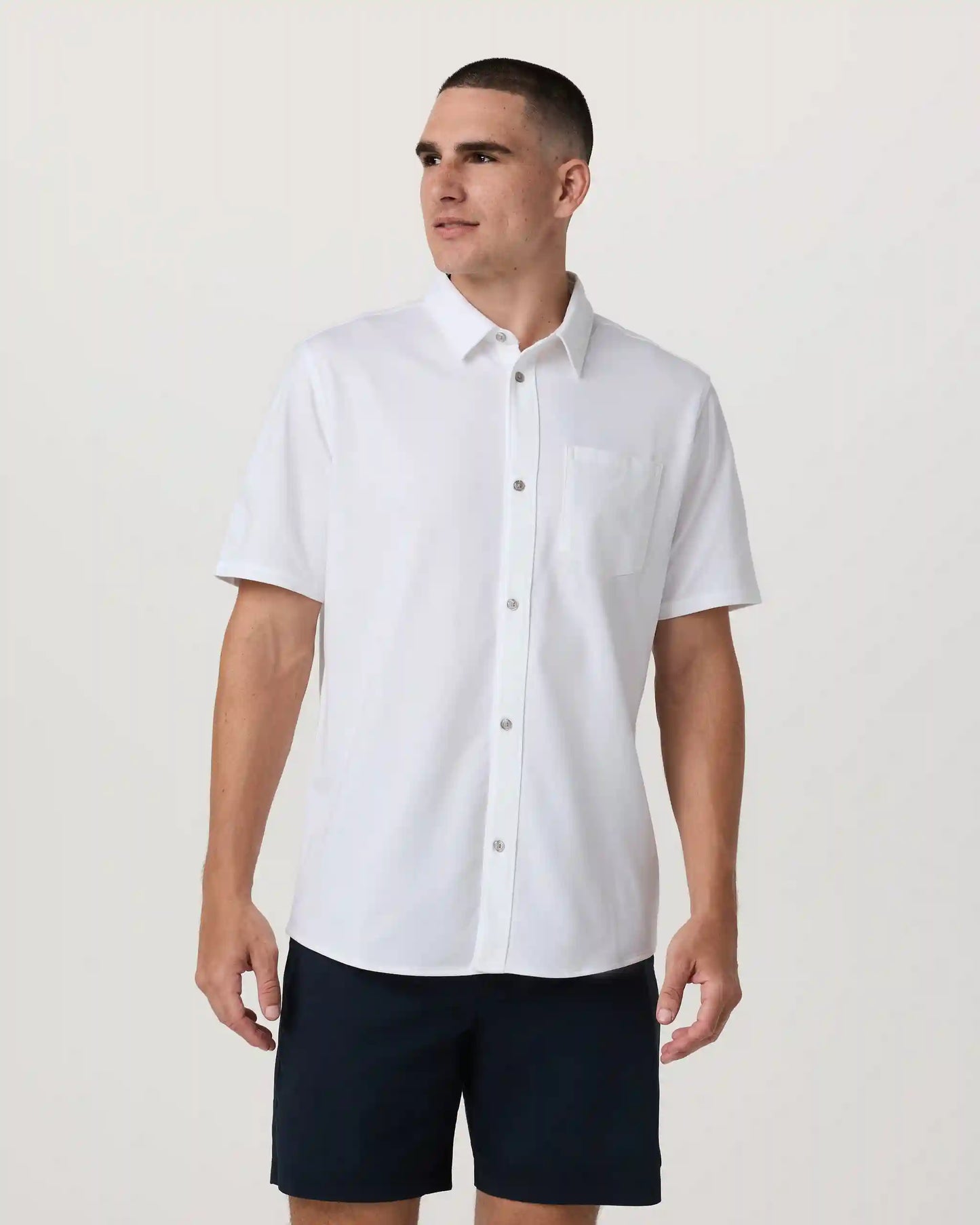 Short Sleeve Knit Oxford Button Down - Classic Fit