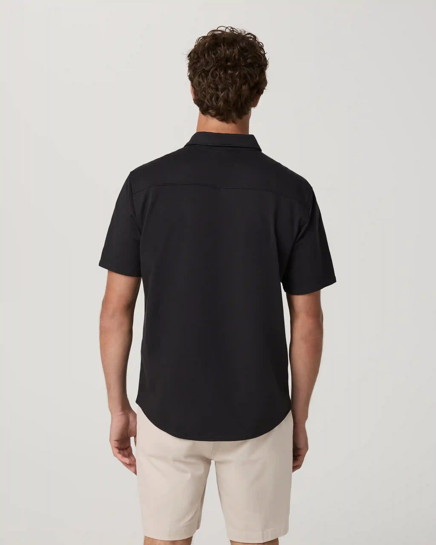 Short Sleeve Knit Oxford Button Down