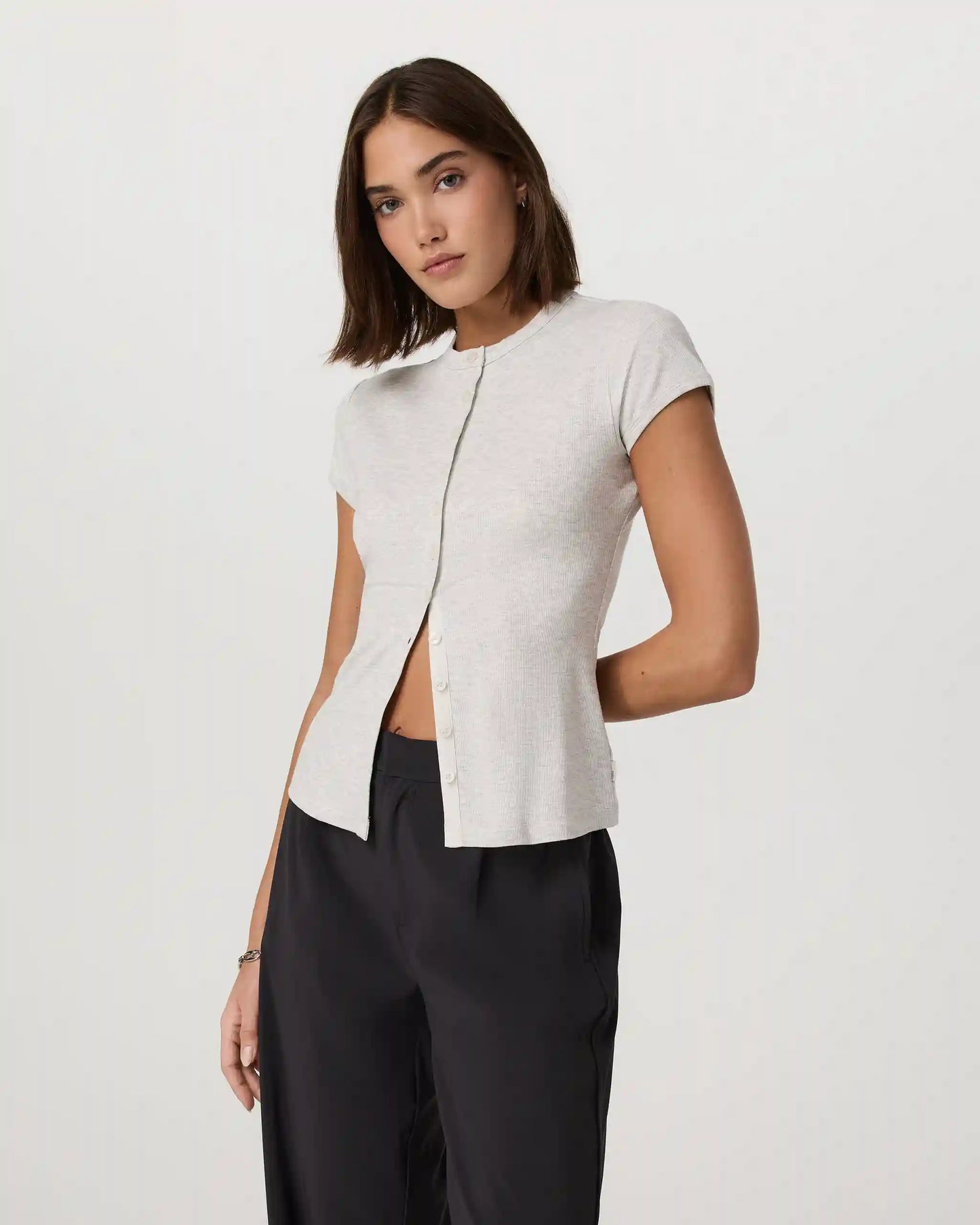 Short Sleeve Pose Button Up