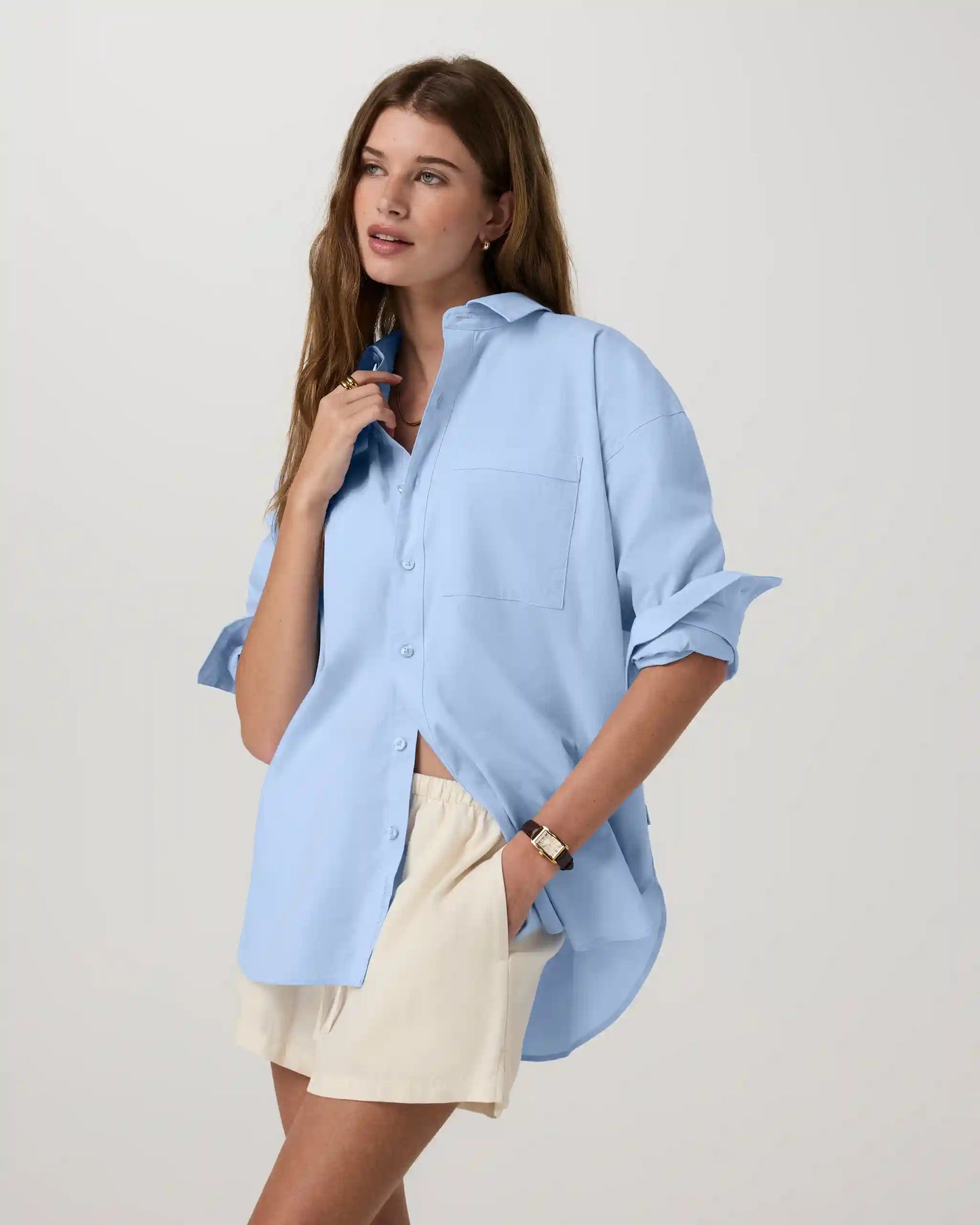 Long Sleeve Kensington Relaxed Button Down