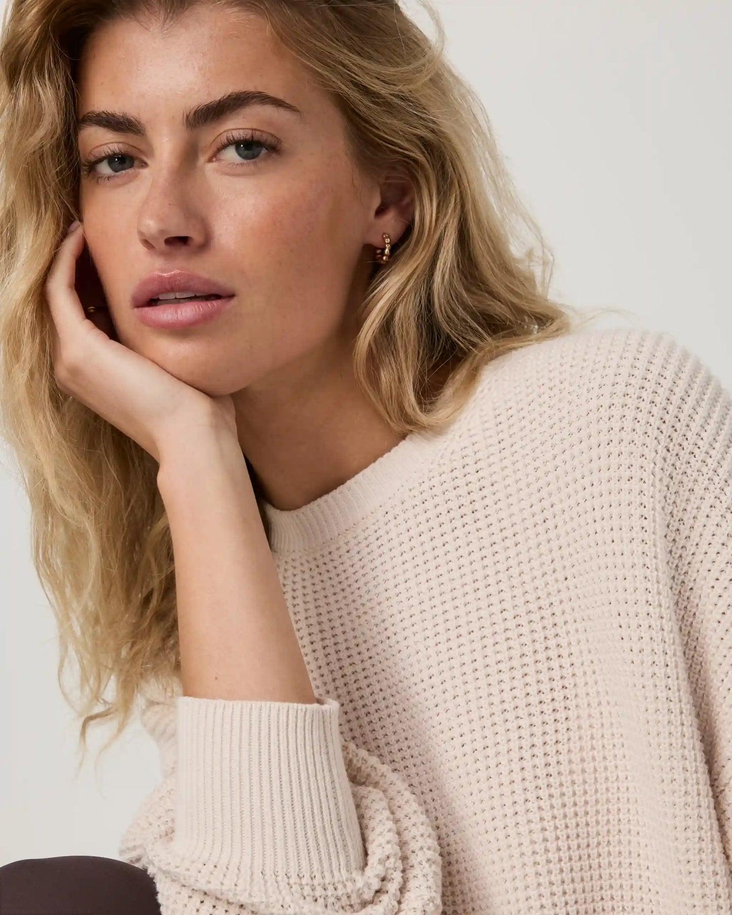 Cotton Waffle Sweater